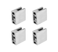 VEVOR Pince à verre carrée pour garde-corps en verre trempé de 8 à 12 mm, 4 pcs, pince de montage de verre en acier inoxydable 304, support d'étagère pour balcon, jardin, piscine, escalier, argent