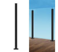 VEVOR Pince à verre en acier inoxydable 304, pince de clôture en verre de 1050 mm de hauteur, support de garde-corps en verre trempé de 10 mm à 12 mm, pour balcon, jardin, terrasse, escalier, noir