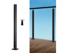 VEVOR Pince à verre en acier inoxydable 304, pince de clôture en verre de 850 mm de hauteur, support de garde-corps en verre trempé de 10 mm à 12 mm, pour balcon, jardin, terrasse, escalier, noir