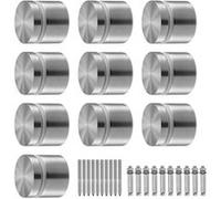 VEVOR Pince à Verre Ronde Pour Garde Corps Verre Acier Inox 316 0,8-1,2cm Argent 10PCS Argent