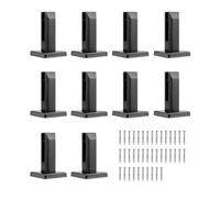VEVOR Pinces à verre carrées pour garde-corps en verre trempé de 8 à 12 mm, 10 pcs, pince de montage de verre en acier inoxydable 304, épaisseur de 3 mm pour balcon, jardin, piscine, escalier, noir
