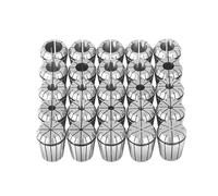 VEVOR Pinces de Serrage à Ressort ER32 25PCS 1/16"-13/16" 1,6-20,6 mm TIR 0,0006" 15 μm avec 25 Boîtes de Rangement Étiquetées pour Machine de Gravure CNC, Fraiseuse, Outil de Tour, Perceuse, Presse