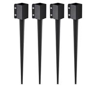 VEVOR Piquet d'ancrage de poteau de clôture, 4 pcs, support de poteau en métal avec revêtement en poudre noir, extérieur 914 x 113 x 113 mm (intérieur 89 x 89 mm) pour boîte aux lettres et terrasse