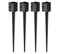 VEVOR Piquet d'ancrage de poteau de clôture, 4 pcs, support de poteau en métal avec revêtement en poudre noir, extérieur 914 x 113 x 113 mm (intérieur 89 x 89 mm) pour boîte aux lettres et terrasse
