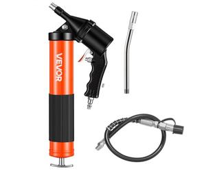 VEVOR Pistolet à Graisse Pneumatique 413 bar Pistolet Graisseur à Une Main Capacité 0,4 L pour Machines Automobiles Agricoles Industrielles, Tuyau Flexible 45,7 cm Tube Extension Rigide 2 Buses Plates