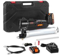 VEVOR Pistolet à Graisse Sans Fil 20 V Pistolet à Graisse Électrique 82,74 MPa Kit Pistolet Graisseur Professionnel Alimenté par Batterie Débit Huile 125 g/min Tuyau 990 mm avec Mallette de Transport