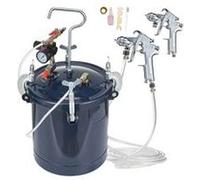 VEVOR Pistolet à Peinture avec Réservoir 10 L Pot de Pression de Peinture Entrée d’Air 6,4 mm Sortie 9,5 mm 2 Pulvérisateurs de Peinture Buse 1,5 mm 4 mm Pression Max 60 PSI pour Décoration Intérieure