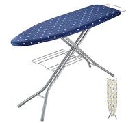 VEVOR Planche à Repasser 140x37 cm Table à Repasser 4 Couches Épaisses Hauteurs Réglables 64-97 cm Plateau Rangement Inférieur Housse Anti-chaleur Housse 100 % Coton pour Maison Buanderie 154x37x97 cm