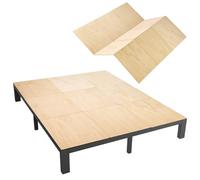 VEVOR Planche de Lit Pliable, 177x208 cm, Sommier à Lattes, Bunkie sous Matelas en Contreplaqué avec Sangles en Nylon, Bords Arrondis, Anti-affaissement pour Cadre Lit en Métal, Format Cal King Size