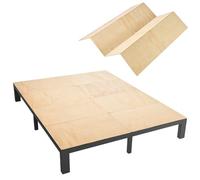 VEVOR Planche de Lit Pliable, 195x178 cm, Sommier à Lattes, Bunkie sous Matelas en Contreplaqué avec Sangles en Nylon, Bords Arrondis, Anti-affaissement pour Cadre Lit en Métal, Format King Size
