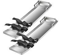 VEVOR Planches à genoux pour béton, 75 x 20 cm, pousse-béton, en acier inoxydable, patins pour béton, paire de patins mobiles, avec sangles pour planches à béton pour travaux de ciment et de béton