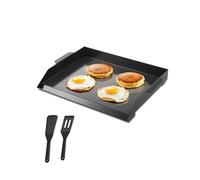 VEVOR Plaque de cuisson en acier au carbone, plaque de four rectangulaire universelle à dessus plat, 502 x 370 mm, batterie de cuisine familiale portable à gaz pour barbecue, pour camping, fête, noir