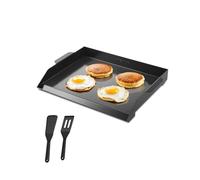 VEVOR Plaque de cuisson en acier au carbone, plaque de four rectangulaire universelle à dessus plat, 502 x 370 mm, batterie de cuisine familiale portable à gaz pour barbecue, pour camping, fête, noir