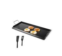 VEVOR Plaque de cuisson en acier au carbone, plaque de four rectangulaire universelle à dessus plat, 812 x 310 mm, batterie de cuisine familiale portable à gaz avec poignée, pour camping, fête, noir