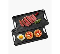 VEVOR Plaque de cuisson réversible en fonte 492x218 mm pré-assaisonnée avec poignée – Noir