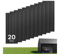 VEVOR Plaques de Toit Métalliques 1080x426 mm, Lot de 20, Tôles de Toiture Trapézoïdales en Acier Galvanisé, pour Abri de Jardin, Abri Voiture, Poulailler, Étable et Auvent, avec Vis et Gants, Noir