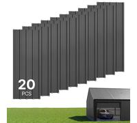 VEVOR Plaques de Toit Métalliques 1080x426 mm, Lot de 20, Tôles de Toiture Trapézoïdales en Acier Galvanisé, pour Abri Voiture, Abri de Jardin, Poulailler, Étable et Auvent, avec Vis et Gants, Gris