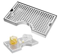 VEVOR Plateau Égouttoir pour Colonne à Bière 30x18x2,5 cm, Plateau d'Égouttement en Inox 304 avec 4 Coussinets en Caoutchouc Antidérapants et Couvercle Amovible, Bac d'Égouttement pour Bar, Café