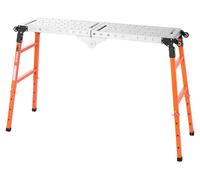 VEVOR Plateforme de soudure et table de soudure 2-en-1, dimensions 1397 x 355,6 mm, capacité de charge 500 kg, établi pliable en acier pour atelier, garage, chantier, équipé de 4 roulettes, 12 emplace