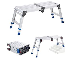 VEVOR Plateforme de Travail Pliable, Hauteur Réglable 360-508 mm, Marchepied en Alliage d'Aluminium, Capacité de Charge 226,8 kg, pour Peinture, Nettoyage, Maison et Usage Professionnel, Antidérapant