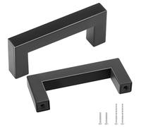VEVOR Poignée de Meuble de Cuisine 30PCS Poignées de Porte d'Armoire en Acier Inoxydable Espacement des Trous Centraux 76 mm Poignées de Tiroir Modernes Carrées pour Cuisine Salle de Bain, Noir Mat