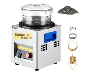 VEVOR Polisseur de Bijoux Magnétique 800 g Machine de Polissage à Bijoux Rotatif Polisseuse à Tambour Rotative Professionnelle avec Rotation Bidirectionnelle 2000 tr/min pour Bijoutier Bijouterie