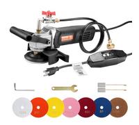VEVOR Polisseuse Humide, 800 W, Machine de Polissage Béton 100 mm, 6 Vitesses Variables, 7 Tampons de Polissage, 1000-4000 tr/min, avec Interrupteur GFCI, pour Marbre, Granit, Pierre, Roche, Carrelage