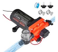 VEVOR Pompe à Eau à Membrane Auto-amorçante 12 V CC 18,9 L/min Pression 4,8 bar 4 Chambres, avec Pressostat, Pompe à Eau pour Camping-car, Lavage de Voitures, Bateaux, Irrigation Agricole, Jardin
