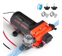 VEVOR Pompe à membrane, 12 V DC, 22,7 L/min, pompe à eau à membrane auto-amorçante à 4 chambres avec pressostat automatique, pression 4,8 bar, pour camping-car, caravane, bateau, yacht, lavage de voit