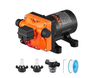 VEVOR Pompe à Eau à Membrane Auto-amorçante 12 V CC Débit 99 L/min avec Pressostat, 3,8 bar (Réglable 2,7-5,5 bar), pour Lavage de Voitures, Bateaux, Irrigation Agricole, Pompage de Longue Distance