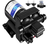 VEVOR Pompe à Eau de Lavage, 12 V Pompe de Haute Pression Pompe à Eau Diaphragme 55 Psi Pompe de Pulvérisateur à Amorçage Automatique Idéale pour Camping Car/Marine/Automobile/Caravanes/Agricole