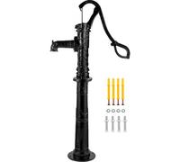 VEVOR Pompe à Eau Manuelle Fonte + Support Pompe à Main Puits Jardin 135 cm Pompe à Bras Vintage Fontaine 40x15x68 cm Support 67 cm Profondeur 6 m Sortie Eau 6,5x22 cm pour Étang Cour Terrasse Noir