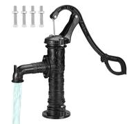 VEVOR Pompe à Eau Manuelle, Pompe à Main Fonte Jardin pour Puits à Bras, Style Vintage, Hauteur de Relevage Maximale 7 m, Poignée Ergonomique, Décoration pour Extérieur, Étang, Cour, Terrasse, Noir