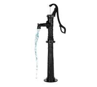 VEVOR Pompe à Eau Manuelle Puits, Hauteur de Refoulement Max 6 m, Pompe à Main à Bras en Fonte Vintage avec Base Rehaussée, Raccord NPT Standard, pour Pomper Eau Étangs, Jardins, Cours, Fermes, Noir