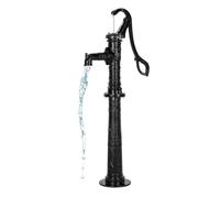 VEVOR Pompe à Eau Manuelle Puits, Hauteur de Refoulement Max 6 m, Pompe à Main à Bras en Fonte Vintage avec Base Rehaussée, Raccord NPT Standard, pour Pomper Eau Étangs, Jardins, Cours, Fermes, Noir