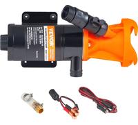 VEVOR Pompe à eaux usées portable, 12 V, 45 L/min Pompe à eaux usées, pompe broyeur avec vanne de raccordement rapide amovible, collier de serrage métallique, câble d'alimentation, pour RV, bateau, ma