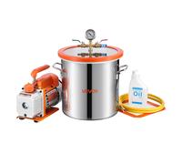 VEVOR Pompe à Vide 3,5 CFM 99 L/min Chambre à Vide de Dégazage 11,36 L 1 Étage