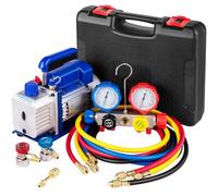 VEVOR Pompe à Vide Climatisation, 136 L/min, Pompe à Vide Frigoriste CVC 1/3 HP avec Kit Jauges de Collecteur à 4 Voies et Tuyau 1440 tr/min Sac de Transport pour Climatiseur Automobile Réfrigération