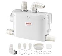 VEVOR Pompe de macération, 500 W, pompe de puisard d'égouts de macération avec 3 entrées d'eau, 6600 L/h, levage 8 m pour élimination eaux usées, toilettes, cave, cuisine, évier, douche, baignoire