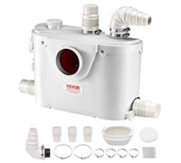 VEVOR Pompe de Macération, 500 W, Pompe Macérateur Sanitaire 4 Entrées Eau, 110 L/min, Hauteur Refoulement 8 m, Élimination Eaux Usées pour Toilettes, Sous-sol, Douche, Évier, Buanderie, Baignoire