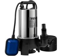 VEVOR Pompe de Relevage Eaux Chargées 1100 W Pompe d’Évacuation pour Eau Chargée, 333,3 L/min Immergée Vide Piscine Cave Fosse Septique avec Adaptateur de Décharge pour Pomper Eaux Sales Usées