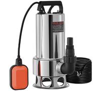 VEVOR Pompe de Relevage Eaux Chargées 1300 W Pompe d’Évacuation pour Eaux Chargées, 333,3 L/min Pompe Immergée Vide Piscine Cave Fosse Septique avec Adaptateur de Décharge pour Pomper Eaux Sales Usées