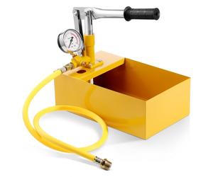 VEVOR Pompe de Test Hydrostatique Pompe D'essai Pression 25 Bar Kit Testeur de Pression d'Eau Manuel Hydraulique à Valve Unique avec Réservoir d'Eau 5 L Tuyau 1 m avec Connecteur à Filetage Externe 12