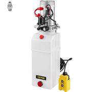 VEVOR Pompe Hydraulique 12 V 8 L, Pompe Hydraulique Remorque Simple Effet Réservoir Plastique, Démarrage Rapide Débit d'Huile Rapide Aucune Fuite, Remorque Élévateur à Ciseaux