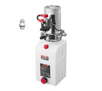 VEVOR Pompe Hydraulique à Simple Effet, Groupe de Bennage pour Camion 6,6 L, pour Remorque à Benne Basculante Camion-benne, Pression de Décharge Max. 22 MPa, Débit 3,4 L/min, Réservoir Plastique Blanc