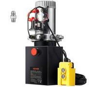 VEVOR Pompe Hydraulique DC 12V Capacité 4L Groupe Hydraulique Débit d'Huile 3,44L/MIN Noir et Argent