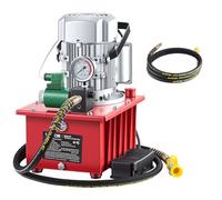 VEVOR Pompe Hydraulique Électrique 750 W 700 bar Groupe Hydraulique à Simple Effet pour Poinçonnage Pliage Levage et Vérins à Simple Effet, avec Électrovanne et Pédale, Réservoir 8 L, Flexible 2,5 m