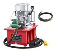 VEVOR Pompe Hydraulique Électrique 750 W 700 bar Groupe Hydraulique à Simple Effet pour Poinçonnage Pliage Levage et Vérins à Simple Effet, avec Électrovanne et Pédale, Réservoir 8 L, Flexible 2,5 m