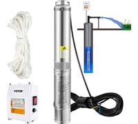 VEVOR Pompe immergée pour puits profond 370 W 6600 L/h 44 m Inox Domestique/Agricole/Industriel
