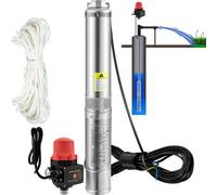 VEVOR Pompe Immergée pour Puits 105 L/min 62 m Pompe à Eau pour Puits Profond en Acier Inox, Pompe à Eau Électrique 750 W, Pompe de Puits Submersible Automatique Usage Domestique Agricole Industriel